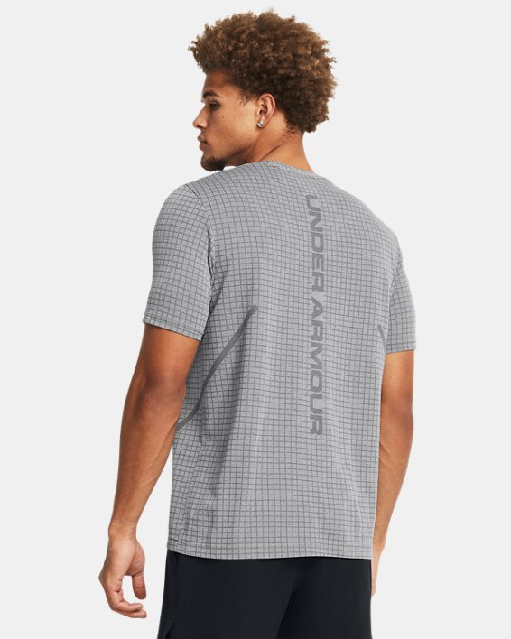 Męska koszulka z krótkim rękawem UA Seamless Grid, Gray, pdpMainDesktop image number 1